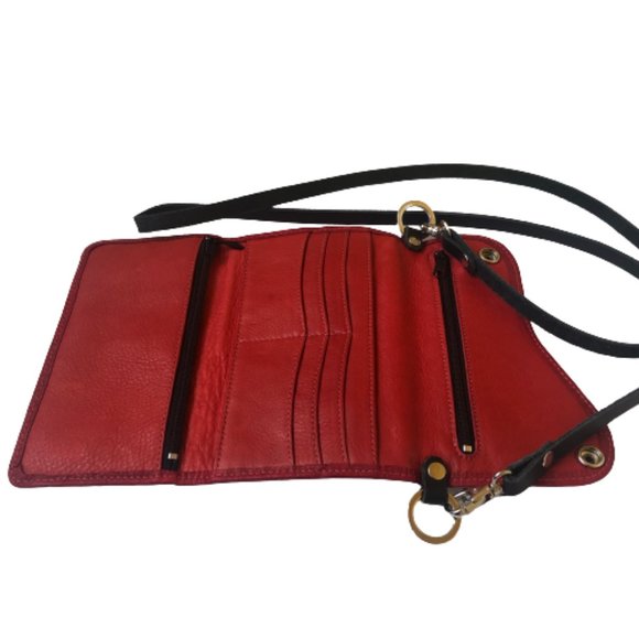 KAHLILA Red Tooled Leather Crossbody Wallet Purse Bag - Picture 12 of 16